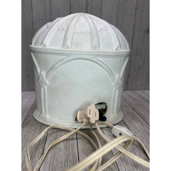 Vtg Dept 56 Lighted White Bisque Christmas Nativity Dome Winter Silhouette 8" T - Picture 8 of 12